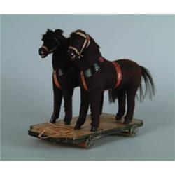 DOUBLE HORSE PLATFORM PULL TOY.