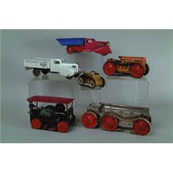 LOT OF 6 TIN TOY VEHICLES   