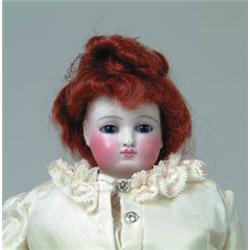 13" PALE BISQUE SHOULDER HEAD DOLL. 