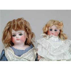 LOT OF 2 GERMAN BISQUE HEAD DOLLS.
