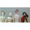 Image 1 : LOT OF 4 BISQUE SHOULDER HEAD DOLLS.