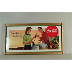 COCA-COLA CARDBOARD SIGN.