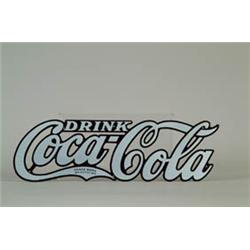 COCA-COLA DIE-CUT ENAMEL SIGN.