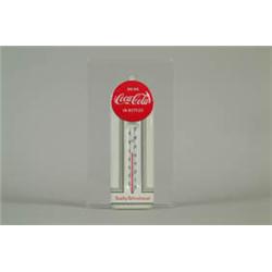 SMALL ENAMEL TIN LITHO COKE THERMOMETER.   
