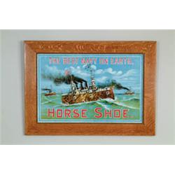 HORSESHOE CUT PLUG TIN SIGN.