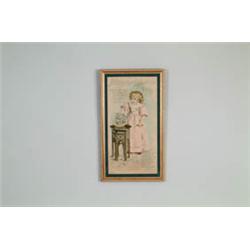 ANTIQUE LITHO ROLL DOWN ADVERTISEMENT FOR BUCKSHOE AND TIGER STRIPE TOBACCO.