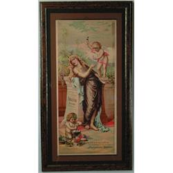 LARGE SCARCE ANTIQUE LITHOGRAPH BANNER ADVERTISING ANGOSTURA BITTERS.