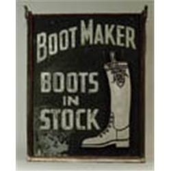 WONDERFUL EARLY FOLK ART BOOT MAKER'S SIGN.