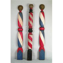 LOT OF 3 BARBER POLE TRADE SIGNS.