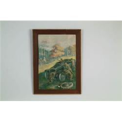 HOUK MFG. CO. CANVAS SIGN.