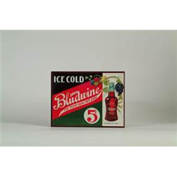 TIN WALL MOUNTED DOUBLE SIDED SIGN.  