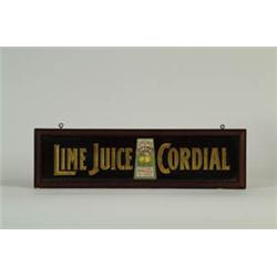 LIME JUICE CORDIAL SIGN.