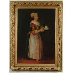 BAKERS CHOCOLATE OIL PAINTING.