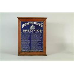 HUMPHREYS' SPECIFICS DISPLAY CABINET.