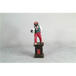 CAST IRON BLACK JOCKEY HORSE HITCHING POST.