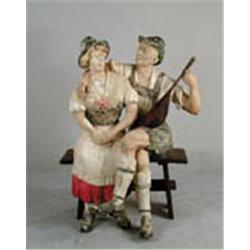 INCREDIBLE LIFE SIZE BLACK FOREST CARVED FIGURES.