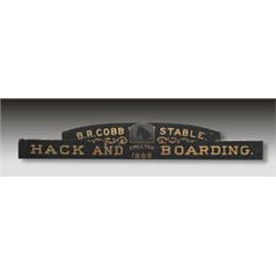 LARGE THREE PIECE HORSE BOARDING TRADE SIGN.
