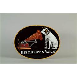 SCARCE OVAL PORCELAIN SIGN FOR RCA VICTOR.