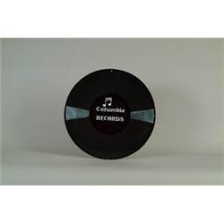 LARGE PORCELAIN ROUND DISC SIGN FOR COLUMBIA RECORDS.