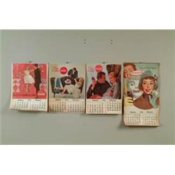LOT OF 4 COCA-COLA CALENDARS.