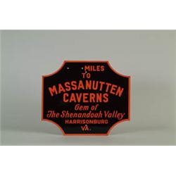 ANTIQUE PORCELAIN SIGN FOR MASSANUTTEN CAVERNS.
