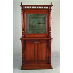 LOVELY OAK REGINA UPRIGHT 27" DISC MUSIC BOX.