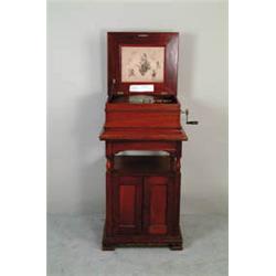 15-1/2" REGINA DISC PLAYING MUSIC BOX WITH STAND.