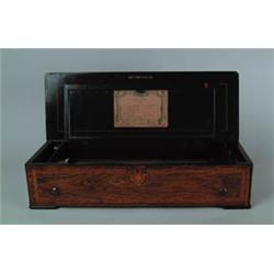 BREMOND 17-1/4" CYLINDER SWISS MANDOLIN BOX.   