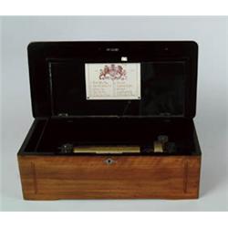 7-1/2" CYLINDER SWISS MUSIC BOX. 