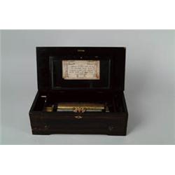 8-1/4" CYLINDER SWISS MUSIC BOX. 