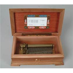 CONTEMPORARY 4-1/2" REUGE CYLINDER MUSIC BOX.  
