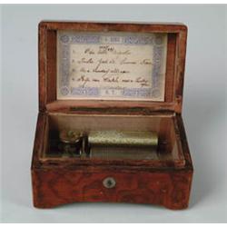 2-1/2" CYLINDER SWISS MUSIC BOX.  