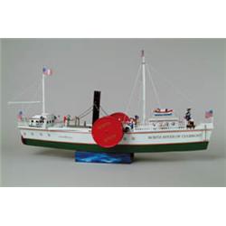 CONTEMPORARY TIN STEAM SHIP MODEL.