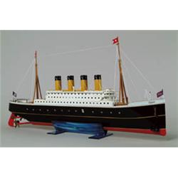 CONTEMPORARY TIN W/UP TITANIC SHIP.