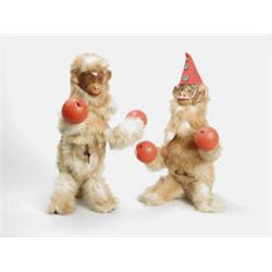 PAIR OF WINDUP DECAMP MONKEYS.