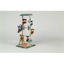 GERMAN HAND-PAINTED TIN FERRIS WHEEL.