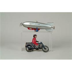 HINDENBURG ZEPPLIN & TIN MOTORCYCLE.