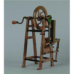 PATENT MODEL:  J. KIRBY MACHINE FOR CUTTING BUNG-BLANKS.
