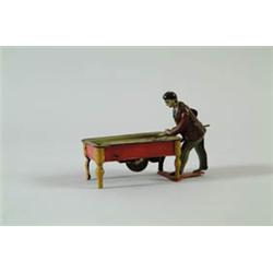 TIN W/UP GERMAN POOL PLAYER.