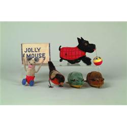 LOT OF 5 SCHUCO ANIMAL TOYS.