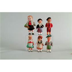 LOT OF 6 W/UP DOLLS.