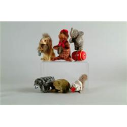 LOT OF 12 PLUSH OVER TIN W/UP TOYS.