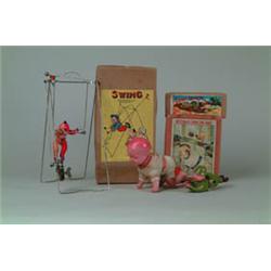 LOT OF 3 CELLULOID W/UP TOYS W/OB.