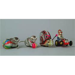 LOT OF 8 GERMAN W/UP TOYS. 