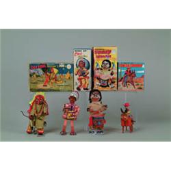 LOT OF 4 COWBOY & INDIAN TOYS W/OB.