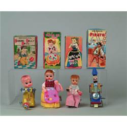 LOT OF 8 JAPANESE W/UP TOYS W/OB.