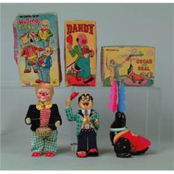 LOT OF 3 CIRCUS TOYS W/ ORIG. BOXES.