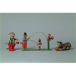 LOT OF THREE TIN W/UP TOYS.