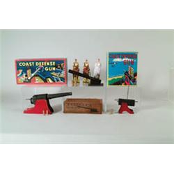 LOT OF 3 WOODEN CANNONS W/OB. 