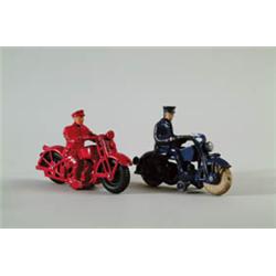 LOT OF TWO CAST IRON MOTORCYCLES.  